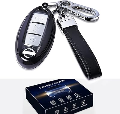 Zoibv coque pour porte-clés nissan avec porte-clés, protection complète en tpu souple