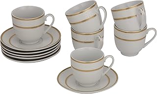 Ensemble de tasses et soucoupes royalford, en matériau de qualité alimentaire, tasse