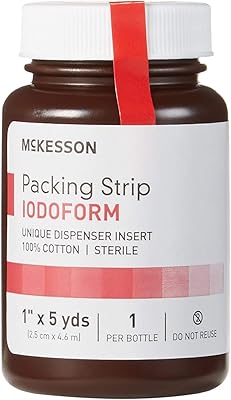 Ruban d'emballage mckesson performance plus iodoform 1" x 5 mètres stérile