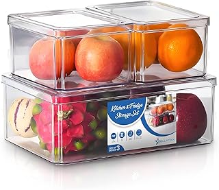 Boîte de conservation alimentaire empilable bellatrix en plastique paquet de 3 |