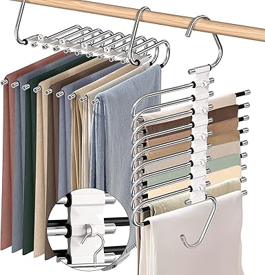 Cintre pour pantalons à 9 couches amélioré, peu encombrant, paquet de 2 cintres