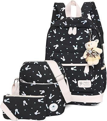 Ensemble de sac à dos en toile wslcn pour filles comprenant un sac