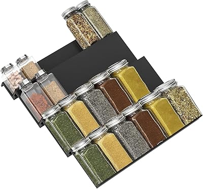 Étagère à épices en acrylique à 4 niveaux pour l'organisation des armoires