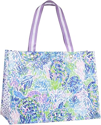 Sac de courses lilly pulitzer xl market, grand sac d'épicerie réutilisable avec bretelles