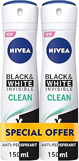 Déodorant nivea pour femme, spray invisible noir & blanc, original 2x150 ml