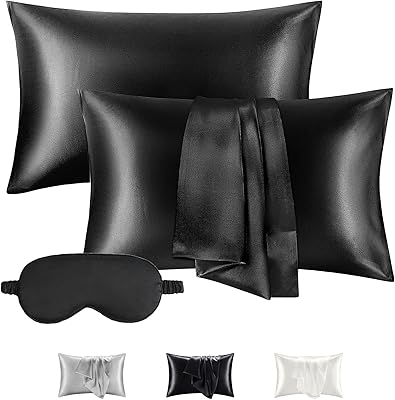 Aoshuang soft sleep mask taie d'oreiller et masque de sommeil pour soins des cheveux et de la peau des deux côtés taille 50 x 75 cm, lot de 2 pièces - noir. Diaytar : Des promotions exceptionnelles toute l'année pour tous les Sénégalais