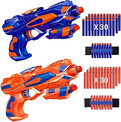 Pistolets jouets m&j blaster avec 2 dragonnes en mousse et 60 fléchettes rechargeables en mousse souple, jouets d'intérieur et d'extérieur pour enfants et adultes. Explorez un monde de bonnes affaires sur Diaytar Sénégal
