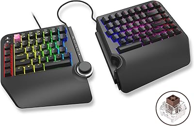 Clavier mécanique ergonomique cloud nine sans clavier pour ordinateur par ergotkal, couleur marron