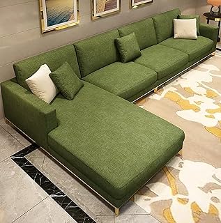 Ensemble de canapé de luxe en forme de l avec meubles en acier