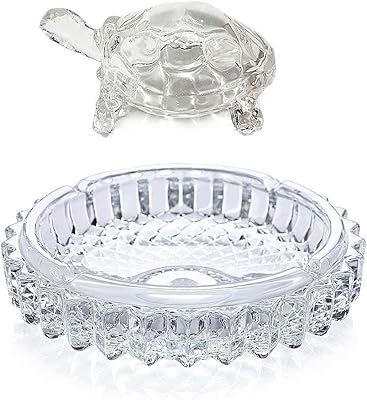 Tortue en verre de cristal pour feng shui et vastu avec bol d'étang