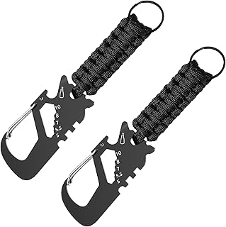 Moko lot de 2 porte-clés paracorde avec mousqueton lanière tressée crochet clips cintres