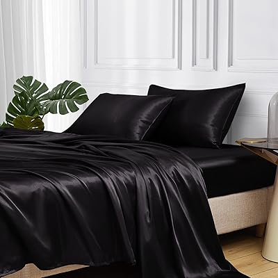 Parure de lit mr&hm en satin pour king size 4 pièces en soie