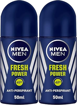 Déodorant roll-on nivea men fresh power, lot de 2, 50 ml