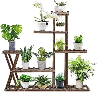 Support pour plantes d'intérieur et d'extérieur, support pour plantes en bois pour plusieurs