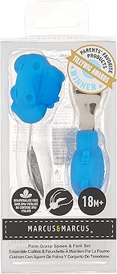 Ensemble cuillère et fourchette marcus & marcus avec manche en silicone et acier