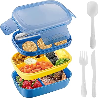 Boîte à lunch bento réutilisable pour enfants et adultes avec 10 compartiments