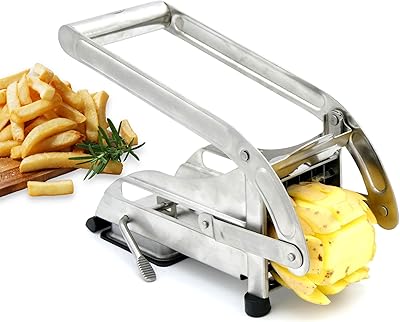Coupe-frites ico double lame en acier inoxydable ventouse antidérapante parfait pour les friteuses