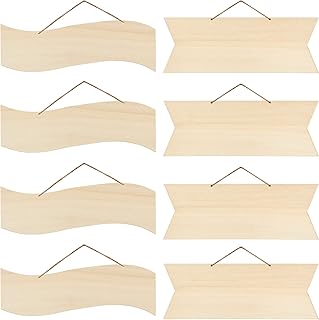 Panneau en bois suspendu vierge inachevé, panneaux décoratifs en bois avec corde