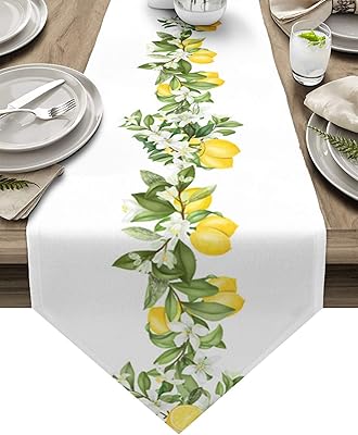 Chemin de table design citron chemin en toile de jute antidérapante décoration