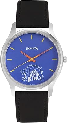 Montre analogique pour homme sonata chennai super kings en édition limitée -77082sl06 /