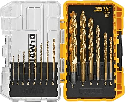 Jeu de forets en nitrure de titane dewalt, 14 pièces (dw1354), jaune