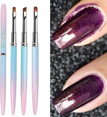 3 pièces brosse de nettoyage de vernis à ongles ronde coudée et plate