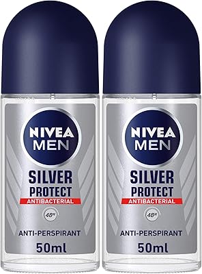 Déodorant roll-on nivea men silver protect, 50 ml, paquet de 2