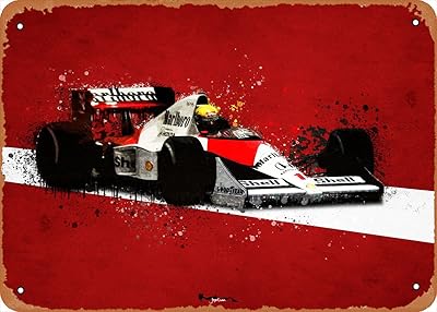 Ysirseu ayrton senna mclaren plaque en métal 8 x 12 pouces affiche vintage
