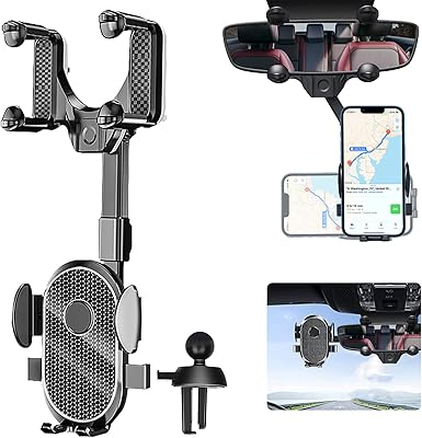 Aoshuang support mobile de voiture multifonctionnel rétractable rotatif à 360 degrés pour rétroviseur