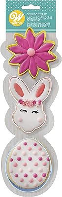 Ensemble d'emporte-pièces en métal wilton, 3 pièces, fleur, tête de lapin et œuf