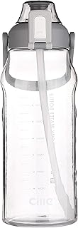 Bouteille d'eau d'un demi-gallon cille, bouteille d'eau de sport de 64 oz, bouteille