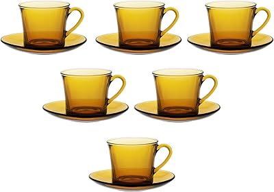 Ensemble de tasses à thé en verre ambré duralex 9006d 180 ml 12