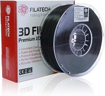 Filament d'impression pla, noir, 1,75 mm, 1 kg, de fila tech