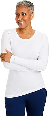 Healing hands under scrubst-shirt médical à manches longues pour femme, 5047 melissa, blanc