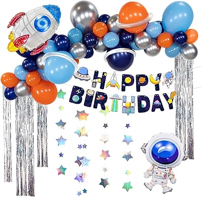46 pièces décorations de ballons de fusée décorations de fête d'anniversaire ballons