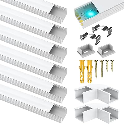 6 bandes lumineuses led en aluminium pour bandes lumineuses led philips hue, canal