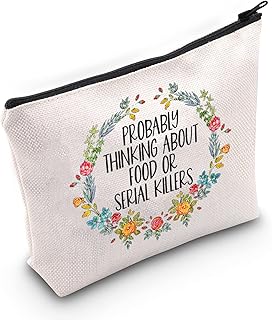 Tobgbe true crime fan gift true crime trousse de maquillage pensant probablement à la nourriture ou aux tueurs en série cadeau true crime podcast lovers cadeaux sac à cosmétiques drôle de tueur en série, nourriture ou série. Votre satisfaction, notre priorité chez Diaytar