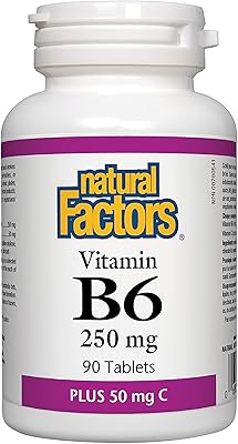 Natural factors vitamine b6 250 mg plus 50 c 90 comprimés