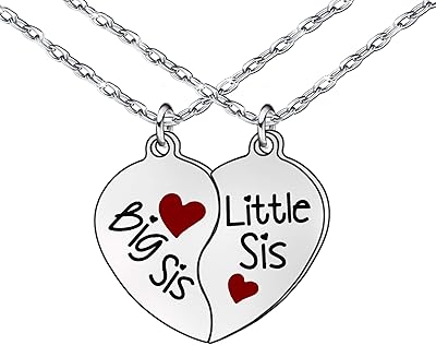 Une paire de colliers cadeaux pour amis, sœurs de l'amitié, grandes sœurs, petites