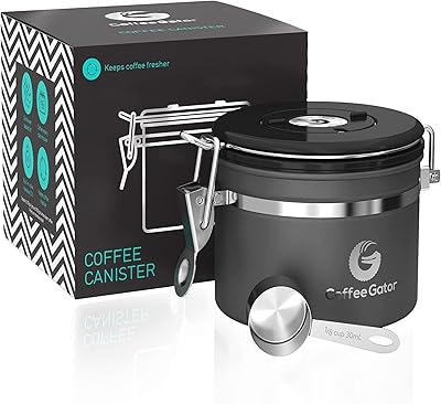Récipient en acier inoxydable coffee gator - bidon avec valve co2 et cuillère