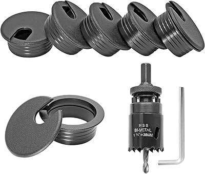 Jersvimc oeillet de bureau à cordon de 1-1/2 pouces (5 pièces) et kit