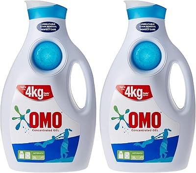 Détergent à lessive liquide omo, 2 litres (paquet de 2)