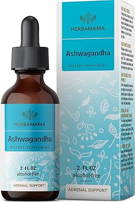Extrait liquide herbama ashwagandha gouttes de racine de withania somnifera biologique soutien naturel