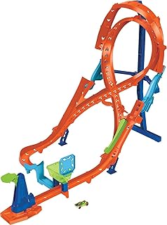 Ensemble de circuits hot wheels avec 1 voiture, long circuit en forme