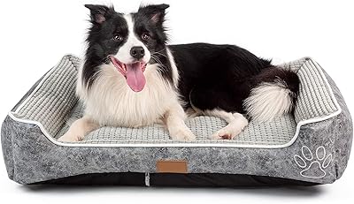 Skade deluxe grand lit pour chien et chat, oreiller en polaire, velours