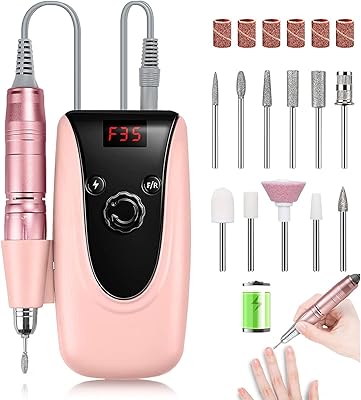 Lime à ongles électrique portative rechargeable de 35 000 tr/min, ensemble de limes