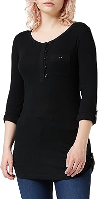 T-shirt long côtelé à poche plissée urban classics pour femme, (lot de 1)