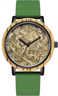 Montre en bois pour homme montre avec bracelet en cuir véritable à