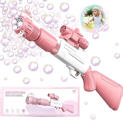 Pistolet à bulles automatique avec lumières jouet électrique avec 10 trous pour enfants