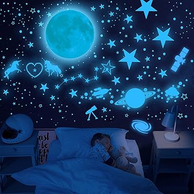 899pac stickers muraux lumineux étoiles autocollants chambre d'enfant ligne de ciel